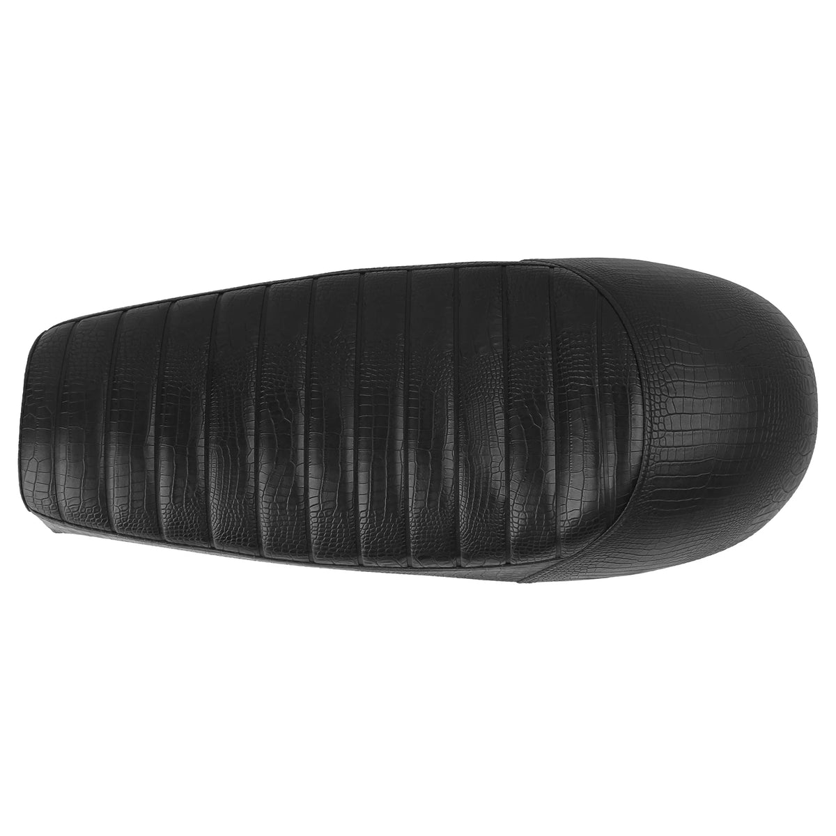 Black Crocodile Grain Cafe Racer Motorcycle Seat Vintage Tuck Roll Double Saddle Universal Bobbe - Automotive LED Light