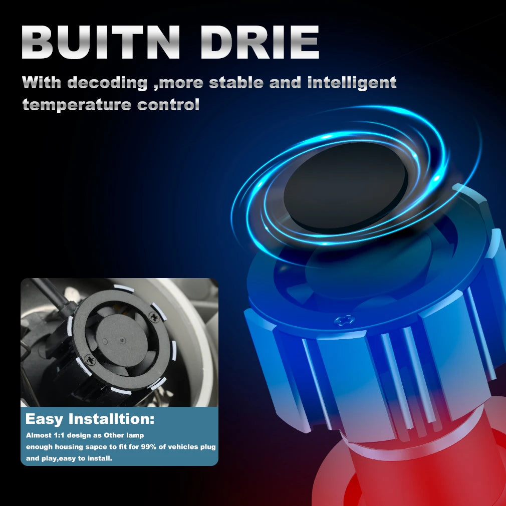 XSTORM 80W H7 LED Light Bulbs 20000LM H1 LED Headlight Canbus H11 9005 9006 H4 Headlight C