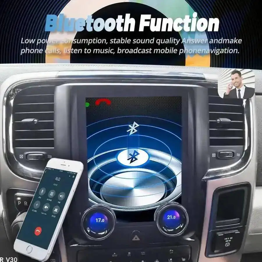 Vertical Radio Car Android 15 Screen For Dodge RAM 1500 2011-2017 Multimedia Stereo Video