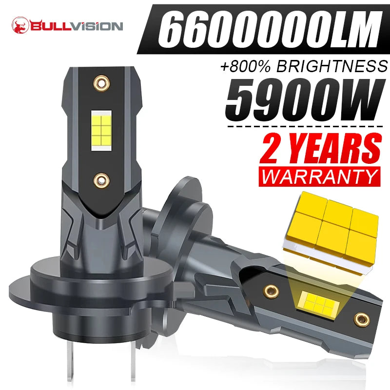 5900W 6600000LM H7 LED Headlight Canbus 5570 CSP CHIPS 1:1 Mini Diodes 6000K White Hi/Lo B