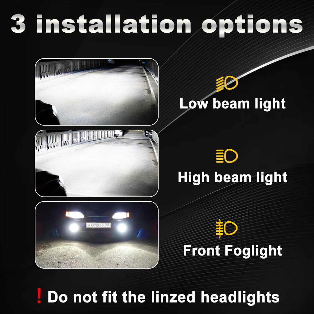 H7 LED Headlight Canbus 100W 20000LM H7 LED Projector Lens Canbus Car Light Bulbs 6500K 12