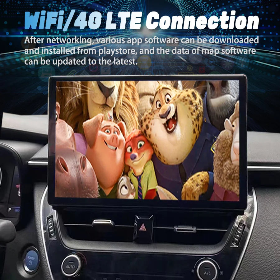 13.3" Tape Recorder 2K Screen Android 13 Video Player For TOYOTA Corolla 2021 2022 Hybrid