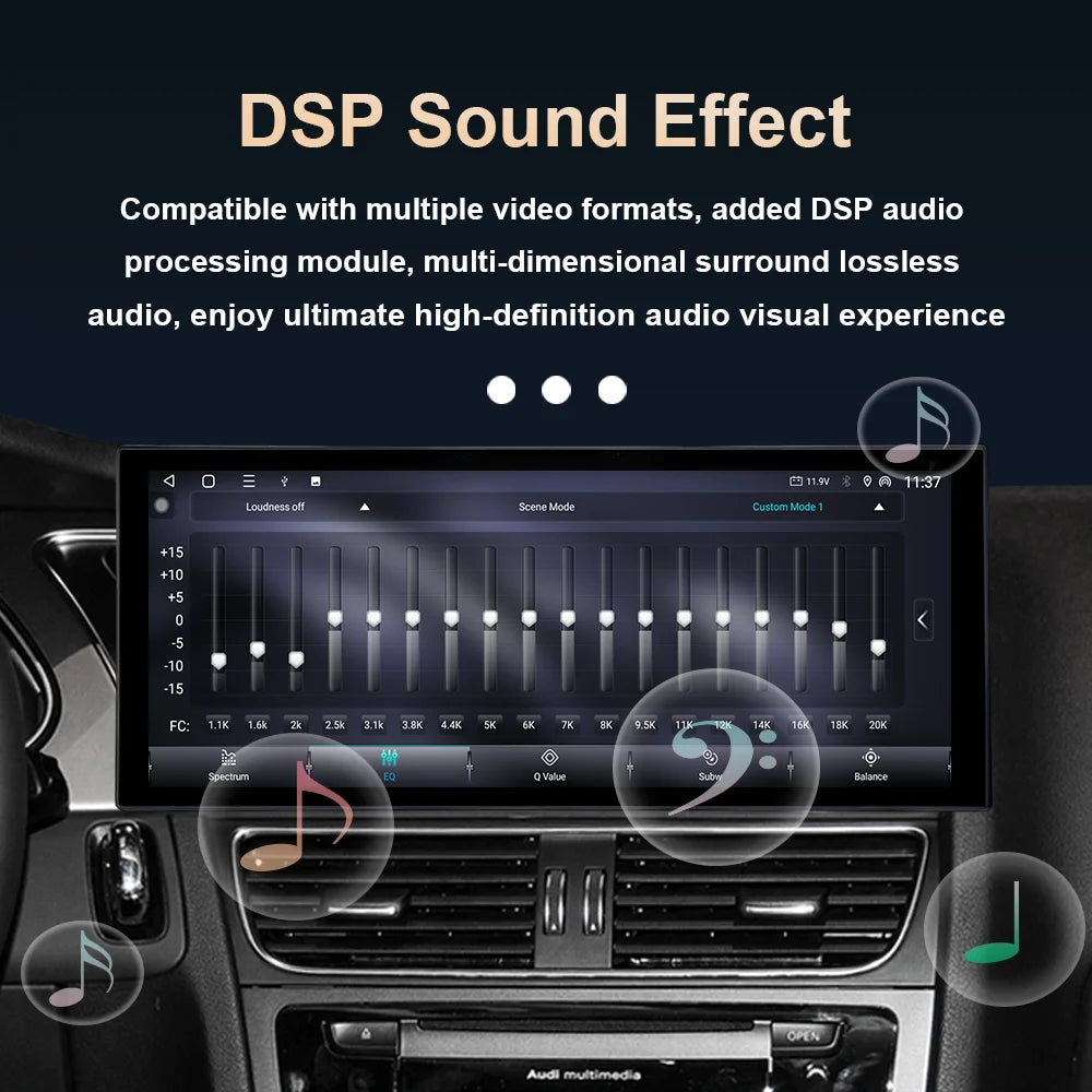 Android 14 Car Radio Video Multimedia Player 10.33 "/12.3" for Audi Q3 2013 - 2018 Wireles