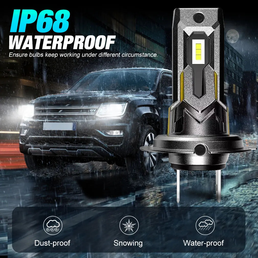 30000LM H7 LED Headlight Bulb Wireless 220W 6500K CSP for Car Headlamp White Auto Diode La