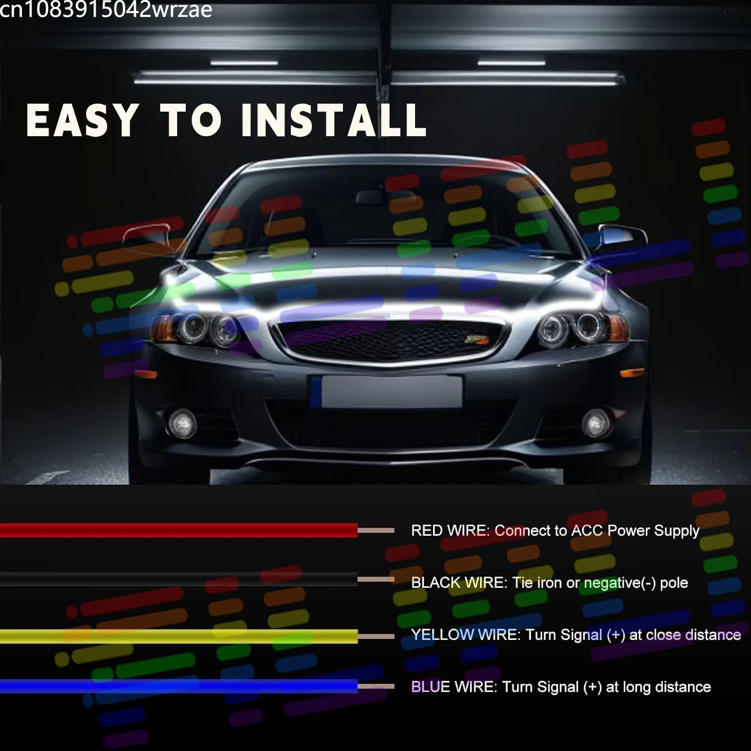 1.8M LED Hood Light, Meteor Scan Startup Effect DRL Daytime Running Light, ACC-Linked Car  | AUTOKITSHOP