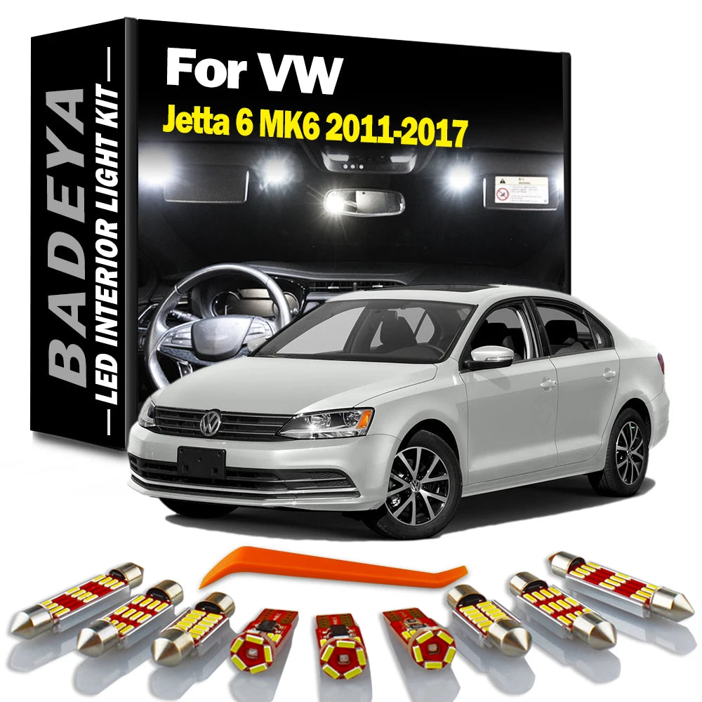11-Piece LED Interior Light Kit for VW MK6 2011-2014 - Canbus Error-Free Interior Bulbs