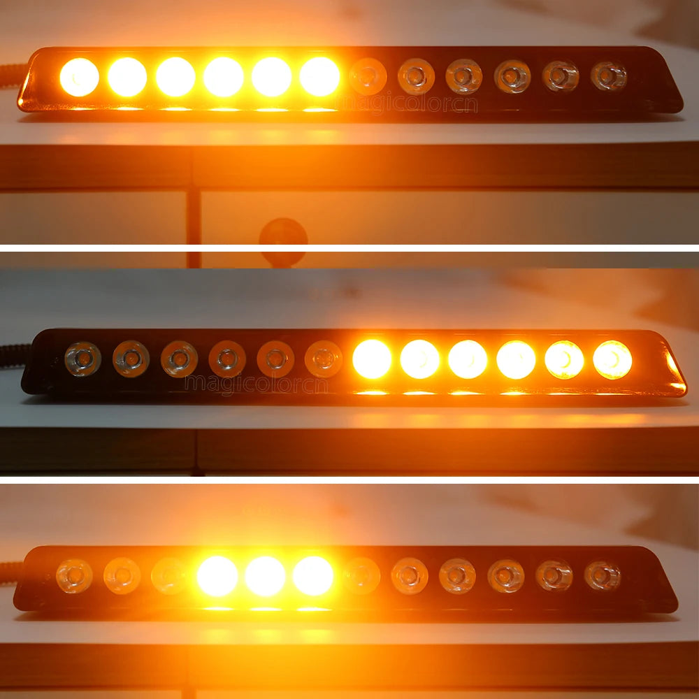12 LED Strobe Warning Alarm Light Auto Warning Lamp Window shield Flashing Emergency Sucke | AUTOKITSHOP
