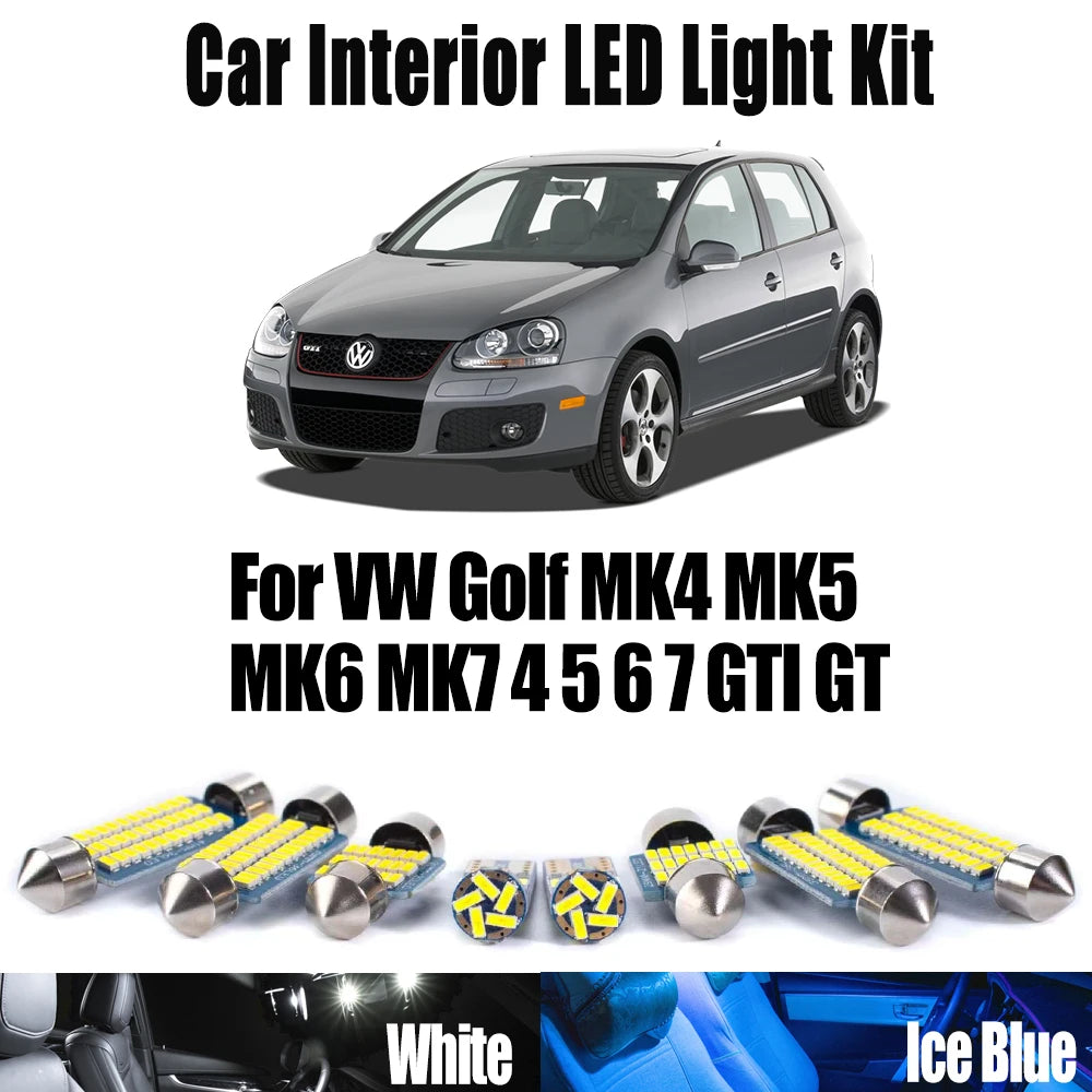 LED Interior Light Kit for VW Golf MK4 MK5 MK6 MK7 4 5 6 7 GTI GT Car Accessories - Canbus Error-Free Bulbs | AUTOKIT...
