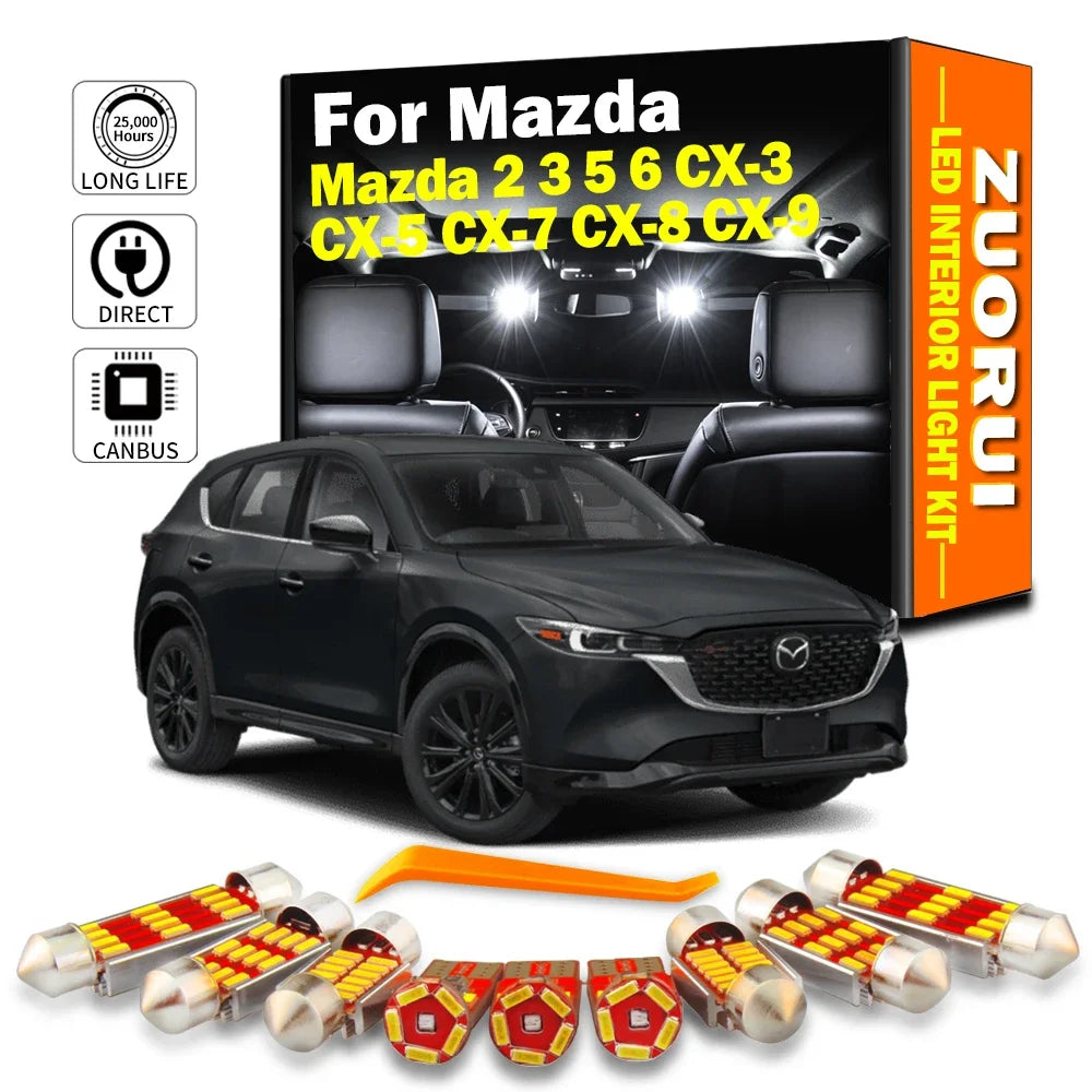 LED Interior Light Kit for Mazda 2 3 5 6 CX-3 CX-5 CX-7 CX-8 CX-9 CX3 CX5 CX7 CX8 CX9 - Canbus Error-Free Bulbs | AUT...