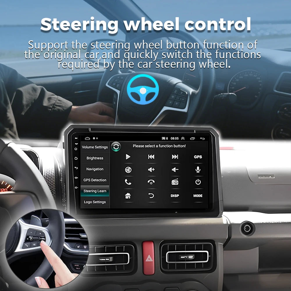 Qualcomm Android 16 Carplay Auto Car Radio For Suzuki Jimny 2018 2019 2020 Multimedia Vide