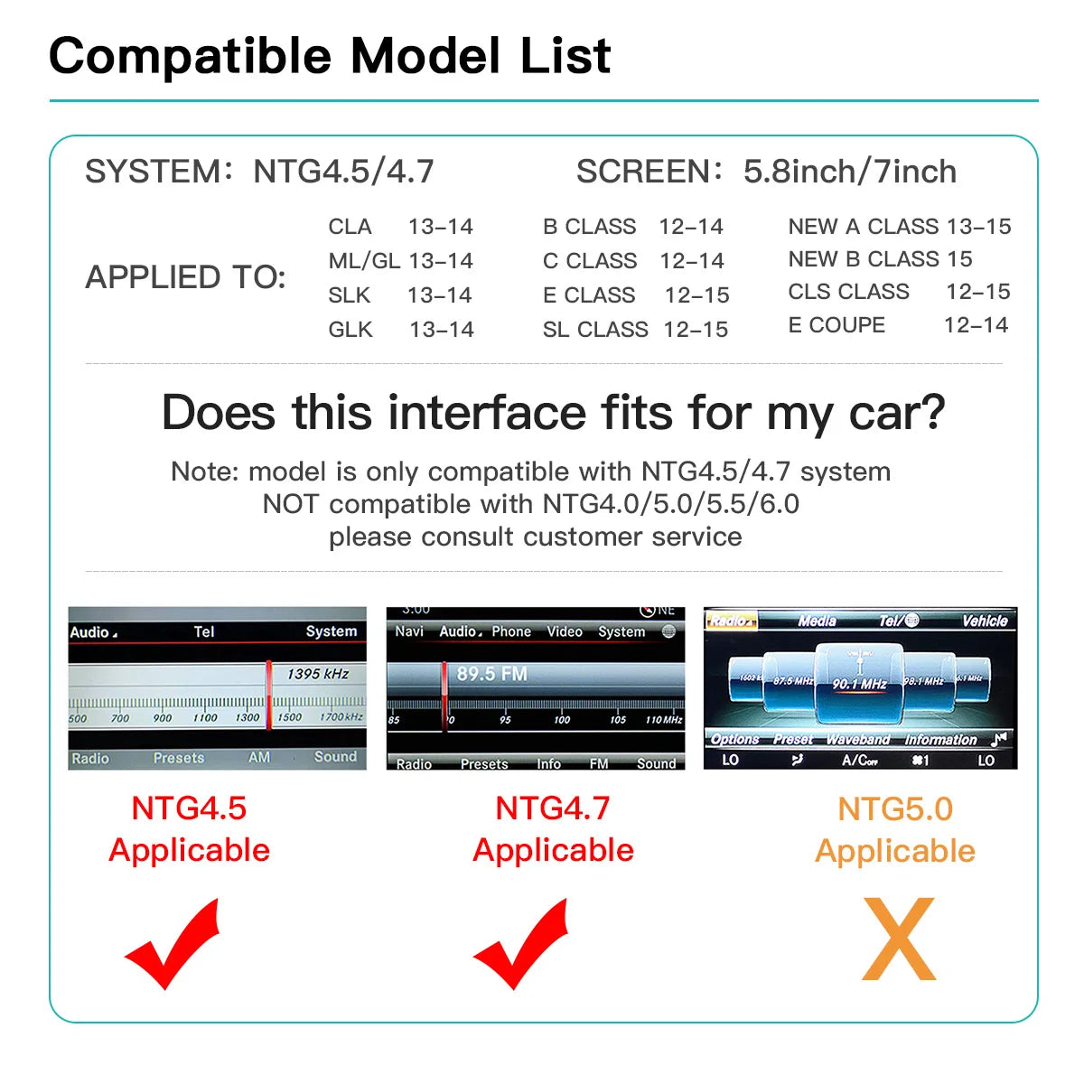 AUTOABC Wireless Carplay Android Module For Mercedes Benz A B C E CLA GLA GLK ML CLS NTG4.