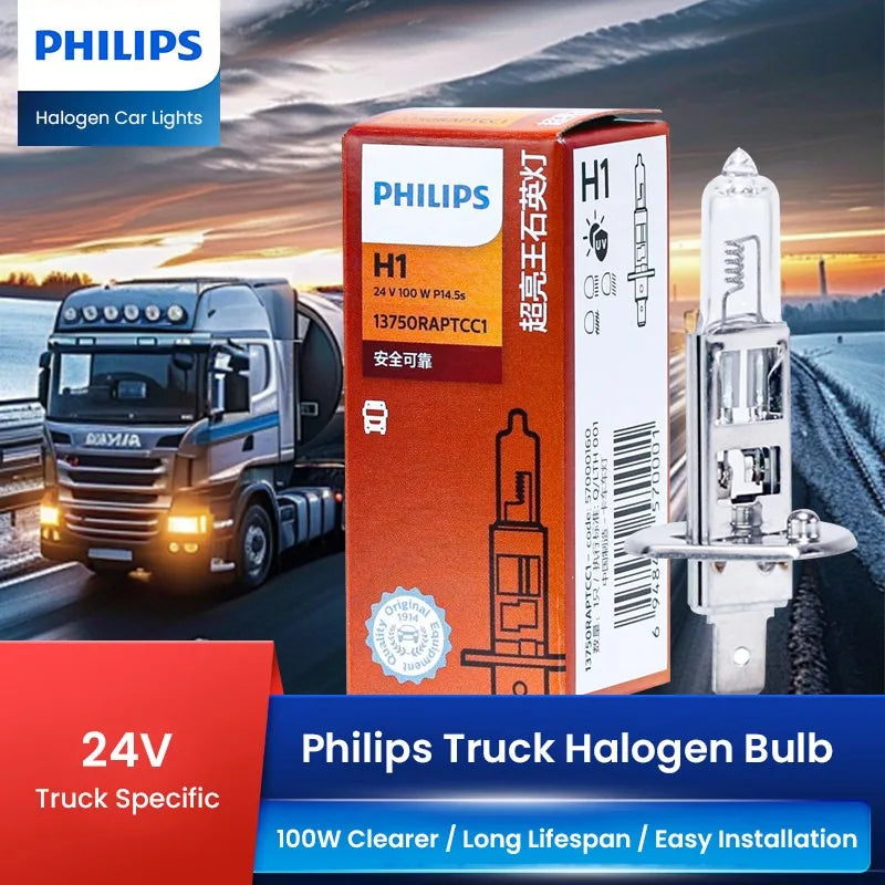 Philips 24V Truck Headlight Bulb H1 24V 100W P14.5s 13750RA