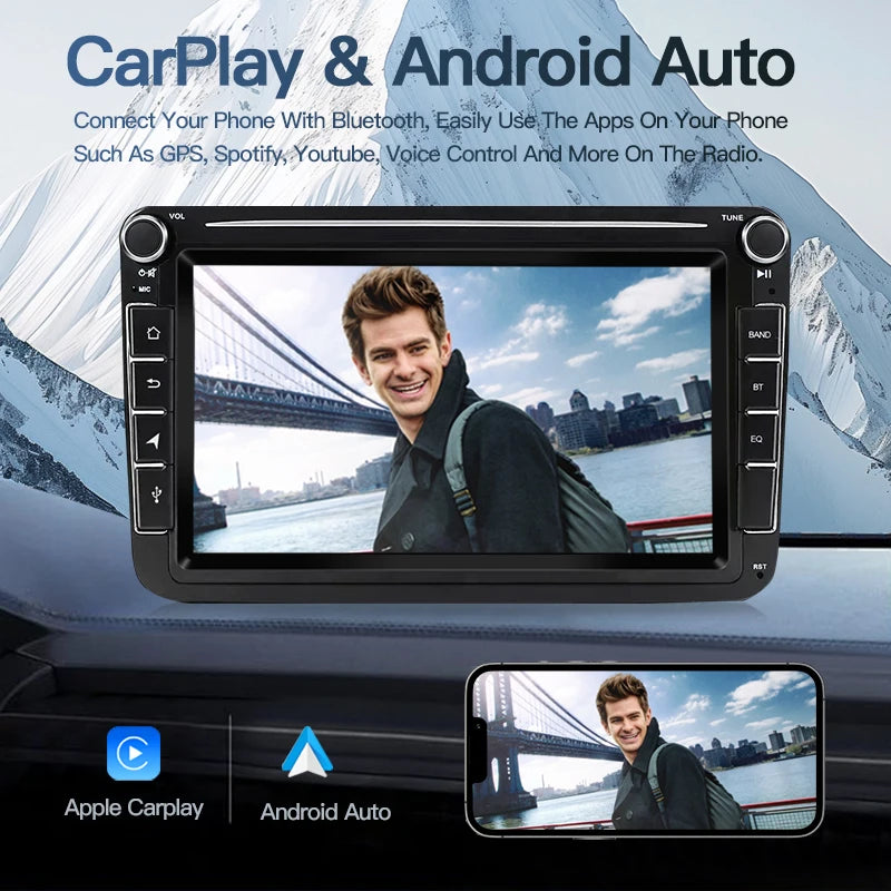 SZLELV Car Radio Android15 Auto Multimedia Video For Volkswagen VW Skoda Octavia Golf Tour