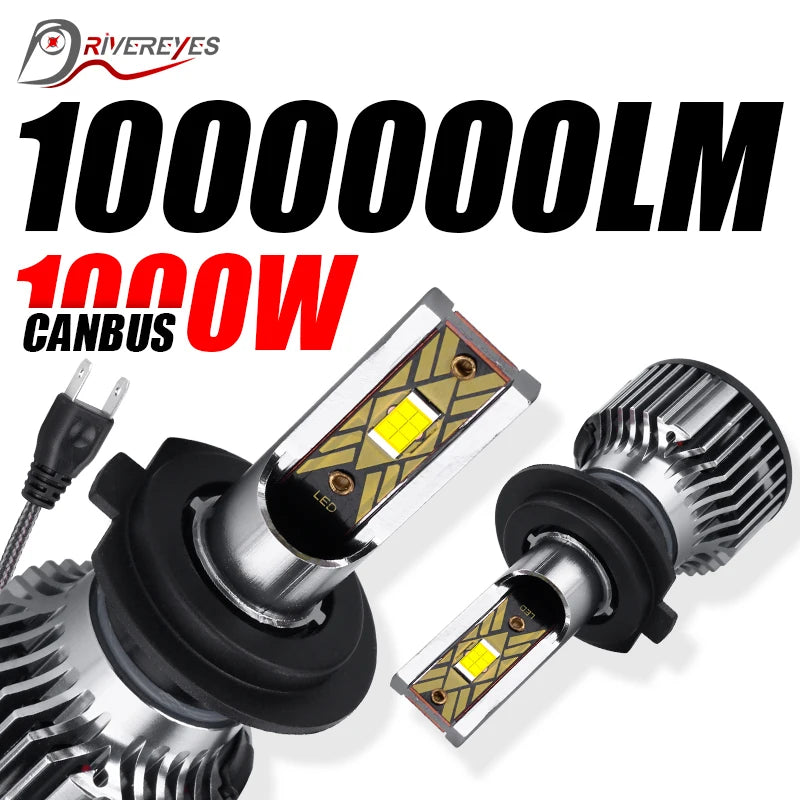 100000LM 1000W H4 H7 H11 H3 LED CANbus K5C K6C H1 H8 9005 9006 HB3 HB4 880 881 H27 Led Hea