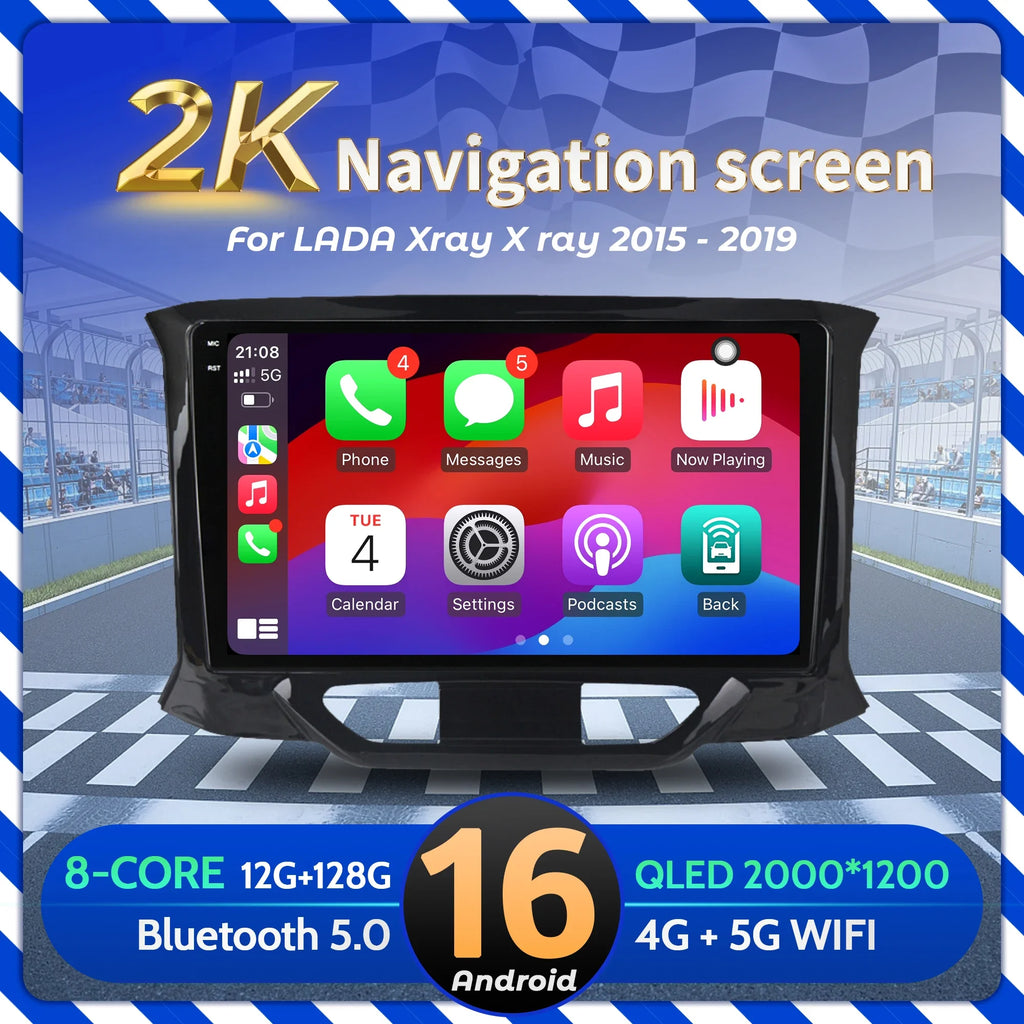 9 inch Car Radio For LADA Xray X ray 2015-2019 Android 16 Carplay Multimedia Navigation He