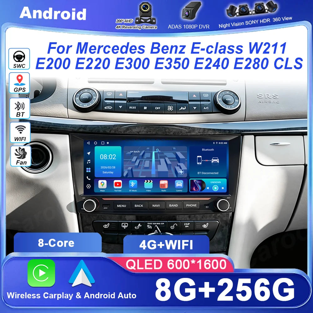 Android Auto Multimedia Player For Mercedes Benz E-class W211 E200 E220 E300 E350 E240 E28