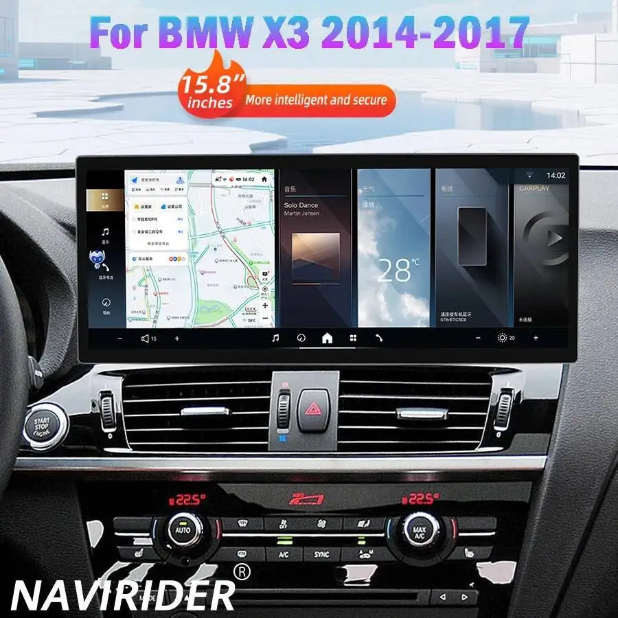 15.8" DSP Video Player Android 15 Auto CarPlay For BMW X3 2014-2017 GPS Screen Navigation