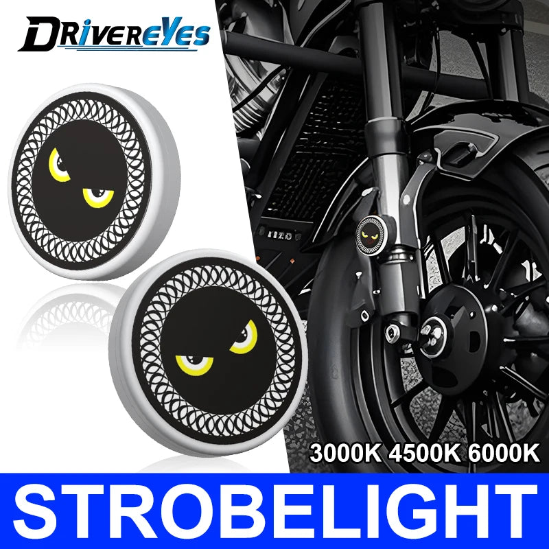 Drivereyes Motorcycle Reflect Turn Signal Sticker Light Daytime Circular LED Taillights Re