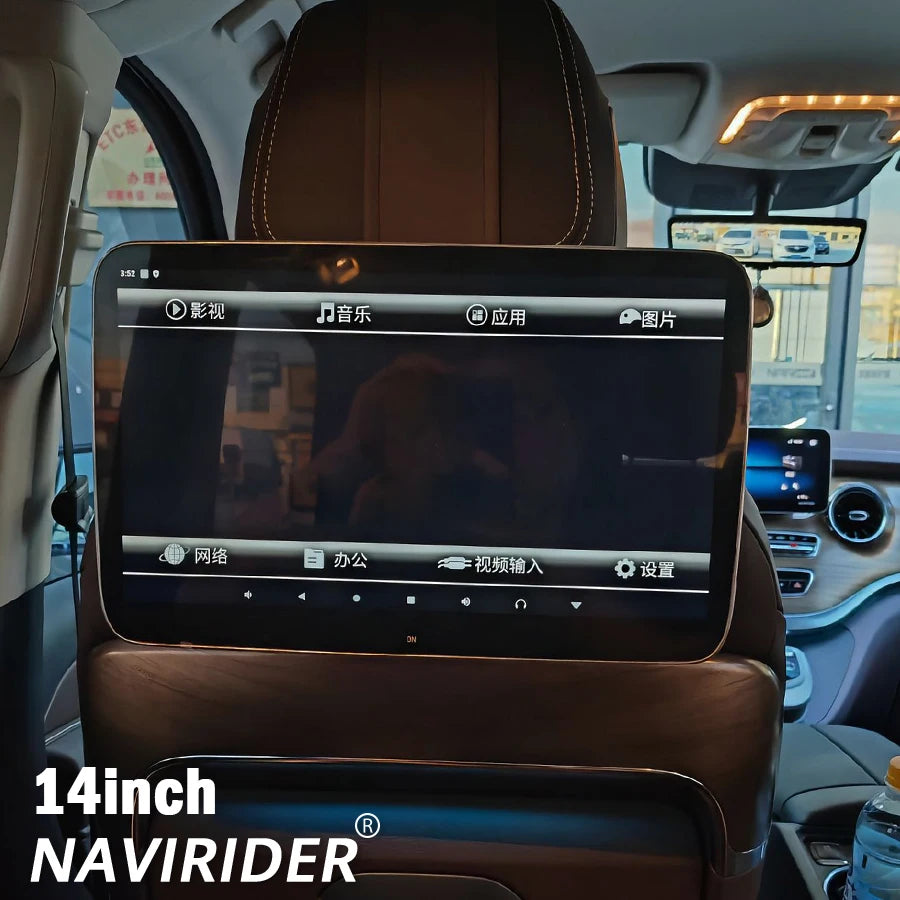 14inch Car Headrest Player Screen For Mercedes Benz ML Vito V260 GLS GLE G S E Screen Andr