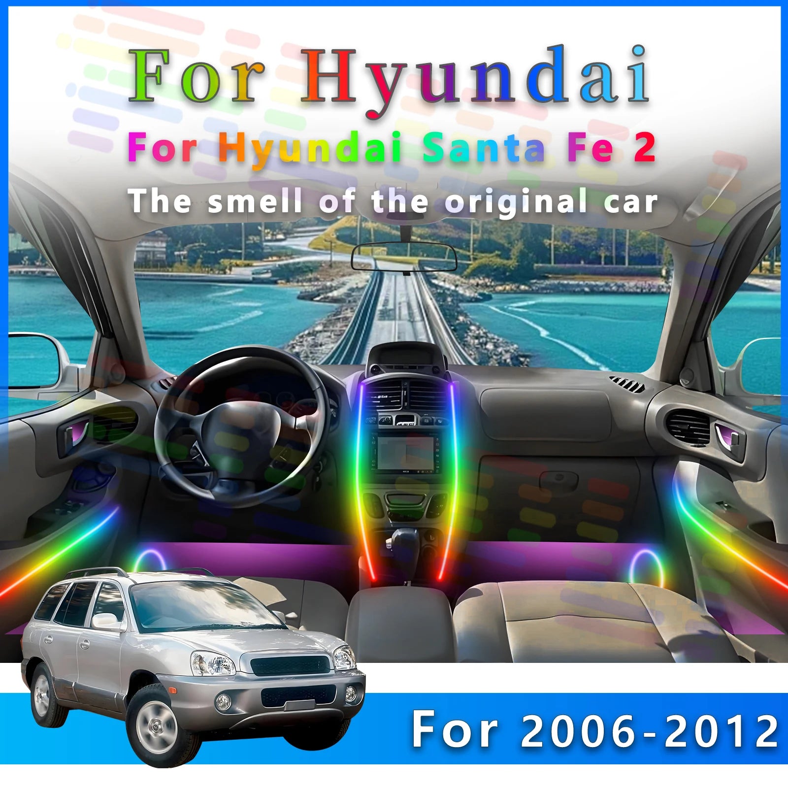RGB - Ambient Light - for Hyundai 2006-2012 - App Control - Car Interior Lighting | AUTOKITSHOP