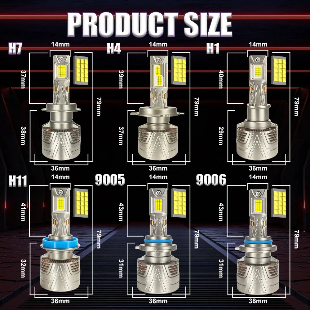 H7 H4 H1 High Power LED CANBUS Headlights Bulb 2000000LM Super Bright H11 H9 HB3 9005 HB4