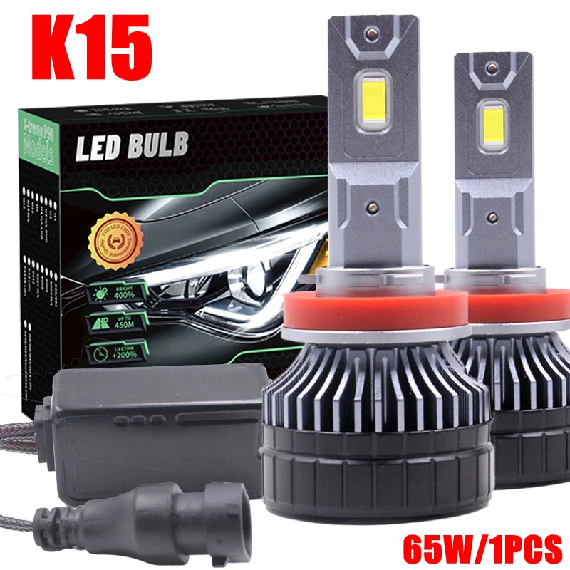 K15 130W Canbus 6000K H7 Led Headlight Bulb H4 H7 H11 9005 9006 Car Headlight Fog Light Le