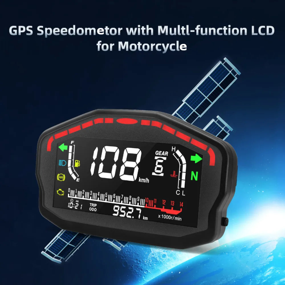 Universal RPM Motorcycle Instrument GPS Speedometer LED Digital Odometer Gauge Tachometer For Ka - Automotive LED Light