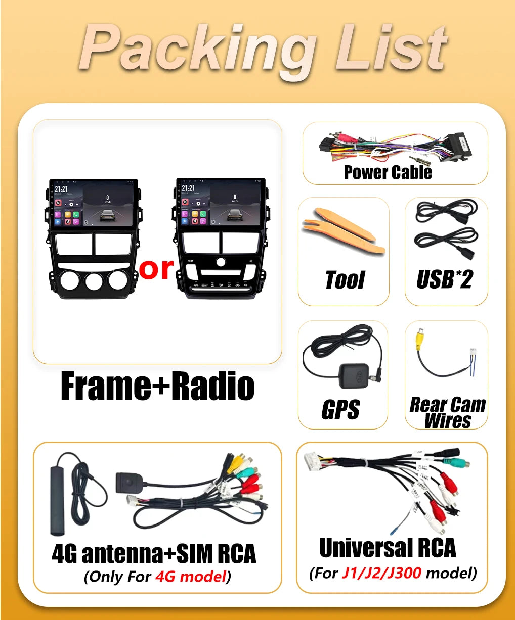 Android 16 Car Radio Carplay For Toyota Vios Yaris 2018 2019 2020 Multimedia Player Video  | AUTOKITSHOP