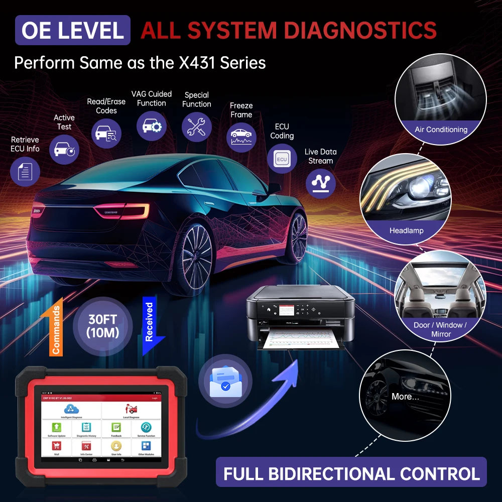 LAUNCH X431 CRP919E BT Car Diagnostic Tool DBScar VII VCI Auto OBD OBD2 Scanner Active Tes | AUTOKITSHOP