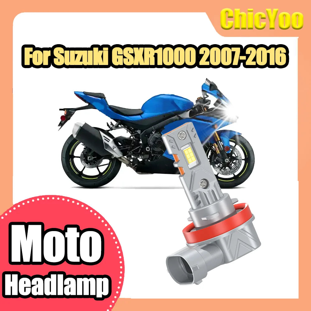 LED Motorcycle Front Light 6000K Super White H11 H8 H9 Moto Headlamp Plug and Play 12V 24V