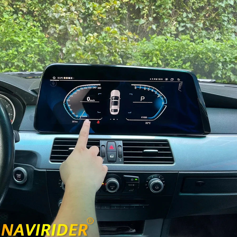 Car Radio Blade Screen For BMW 5 Series E60 2003-2010 CCC CIC Android 13 Video Player Mult