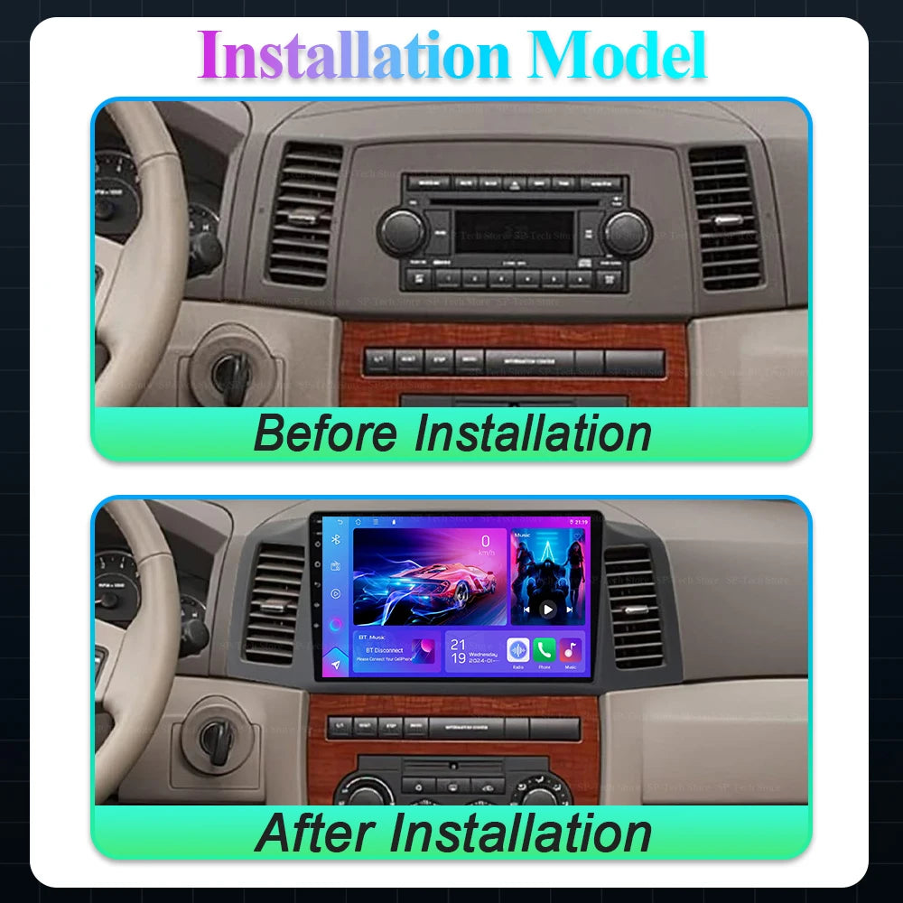 Android 16 Carplay Auto For Jeep Grand Cherokee Wk 2004 2005 2006 2007 Multimedia Car Radi | AUTOKITSHOP