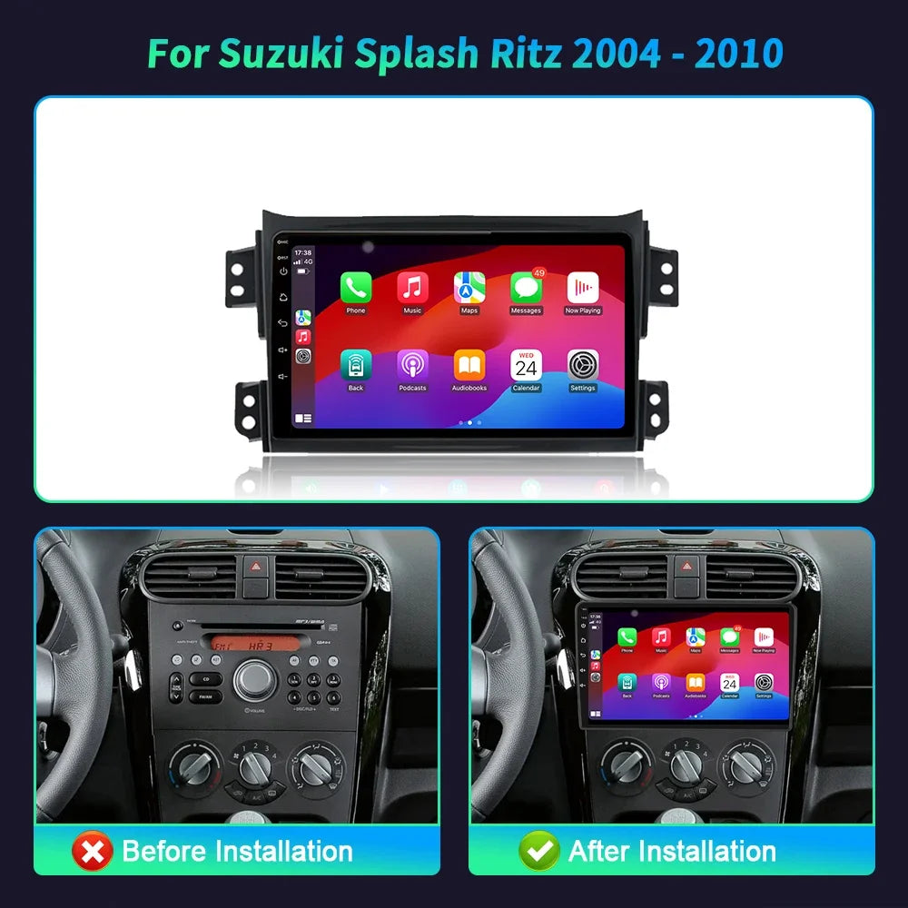9inch Car Radio Android 16 For Opel Agila 2008-2014 SUZUKI Splash Ritz 2008-2012 BT Carpla
