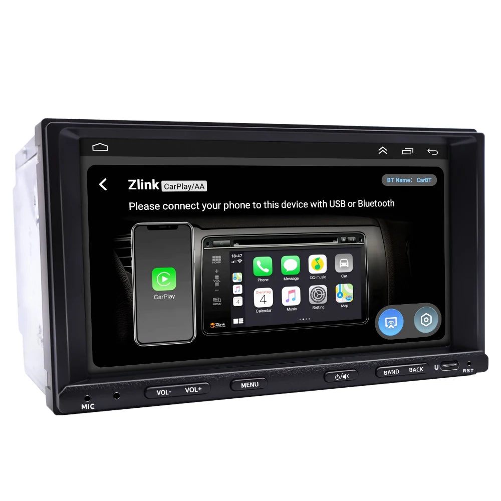 7" Android Car Radio GPS For Toyota Sequoia Celica Wireless CarPlay Auto Android Auto Bluetooth Steering Control - High