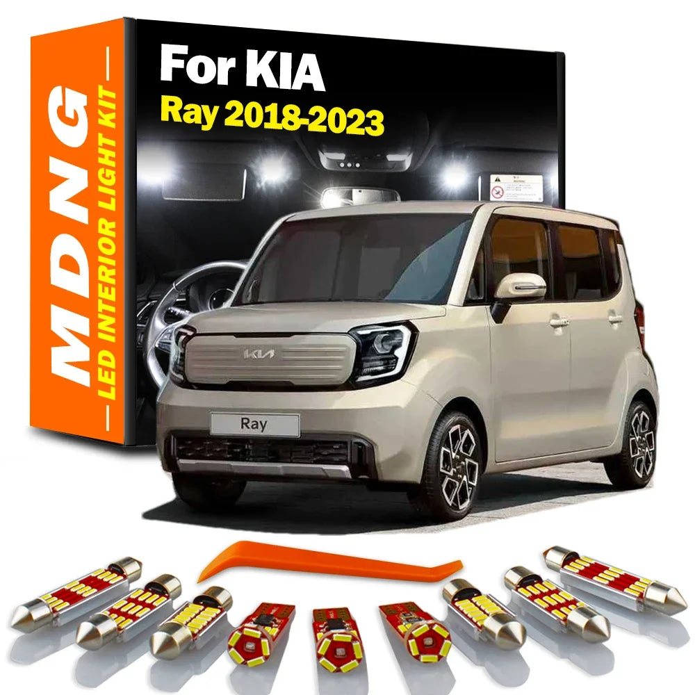 10-Piece LED Interior Light Kit for KIA Ray 2018-2021 - Canbus Dome Map Door Trunk Bulbs | AUTOKITSHOP