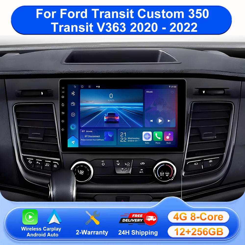 Auto Radio Android For Ford Transit Custom 350 Transit V363 2020-2022 Multimedia Video Pla