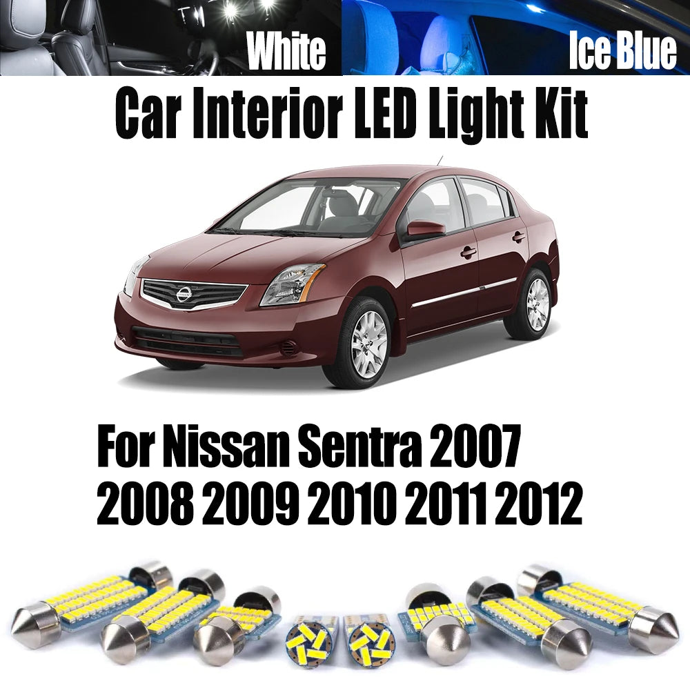 8-Piece LED Interior Light Kit for Nissan Sentra - Canbus Error-Free Bulbs | AUTOKITSHOP