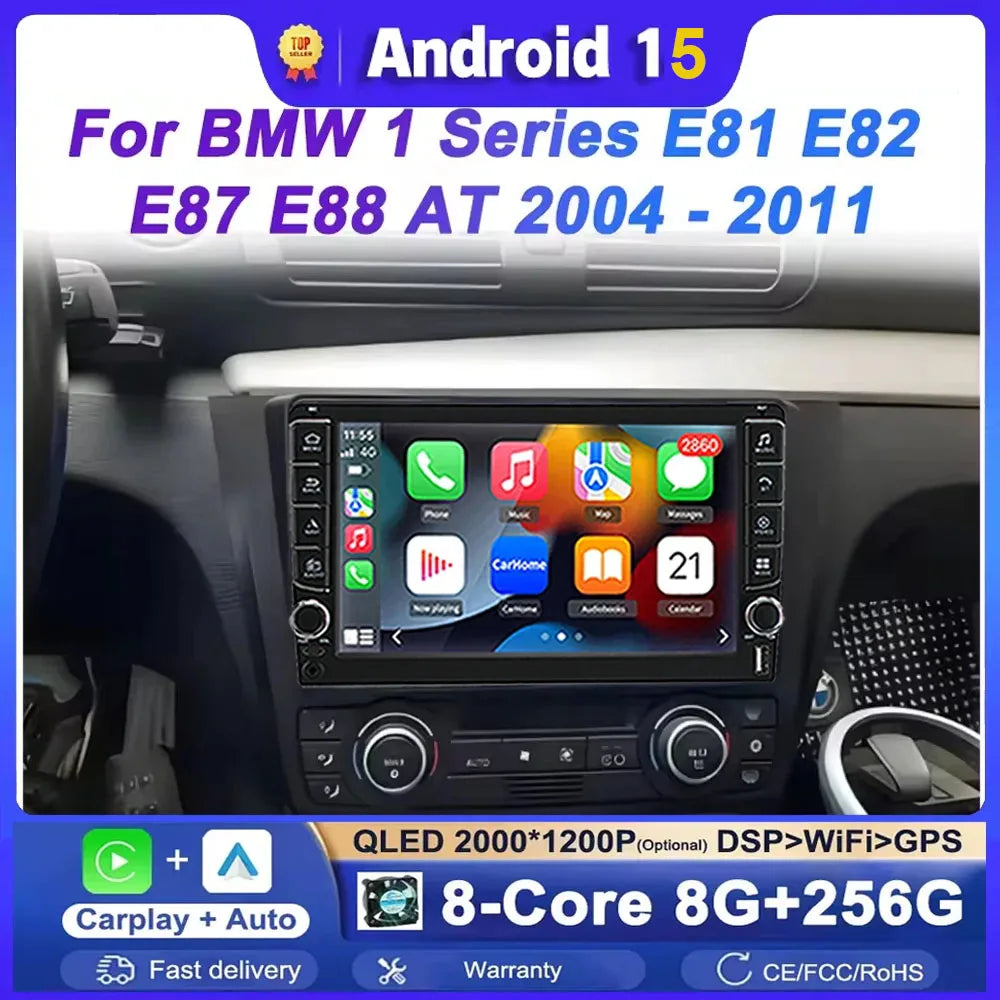 Android 15 For BMW 1-Series E88 E82 E81 E87 2004 - 2011 2K QLED Android Car Radio Multimed | AUTOKITSHOP
