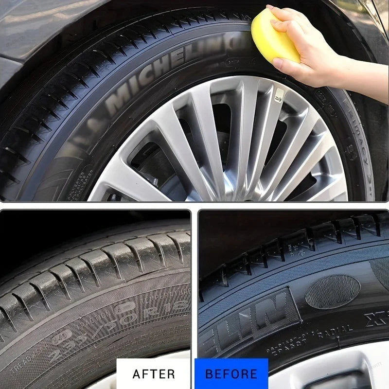 50ml Vehicle Plastic Trim Restorer Back To Black Gloss Renovator Polish Coating with Sponge for  - Automotive LED Light