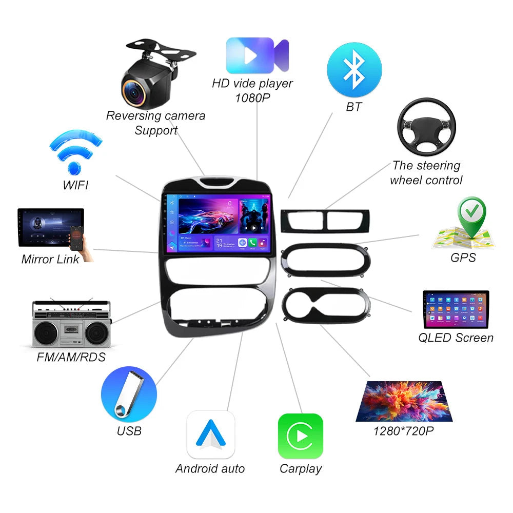 Android 16 Car Radio Carplay For Renault Clio 4 2012 2013 2014 2015 2016 2017 2018 Player  | AUTOKITSHOP