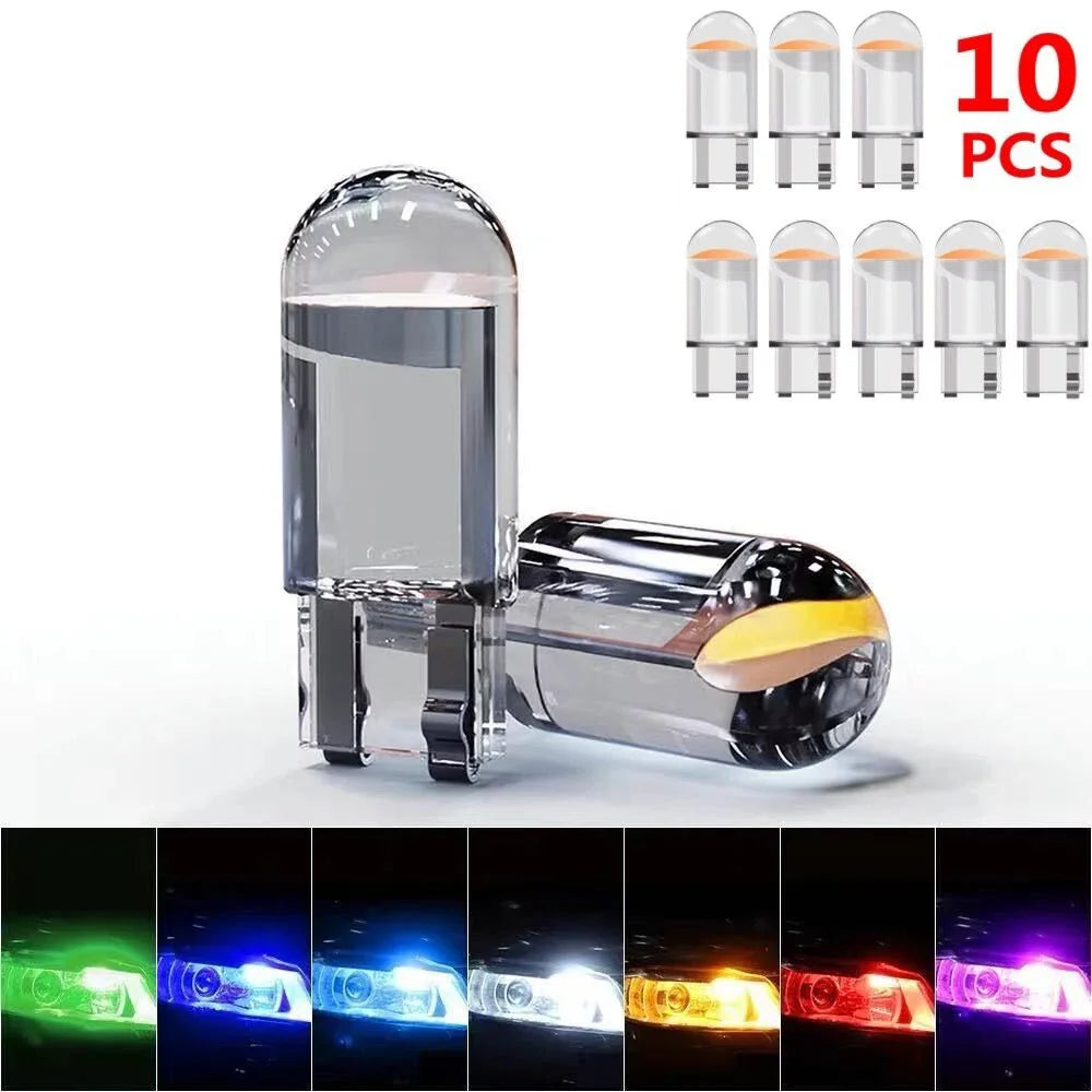 T10 LED W5W Canbus Glass COB 6000k Reading Dome Lamp Marker Wedge License Plate Light Bulb