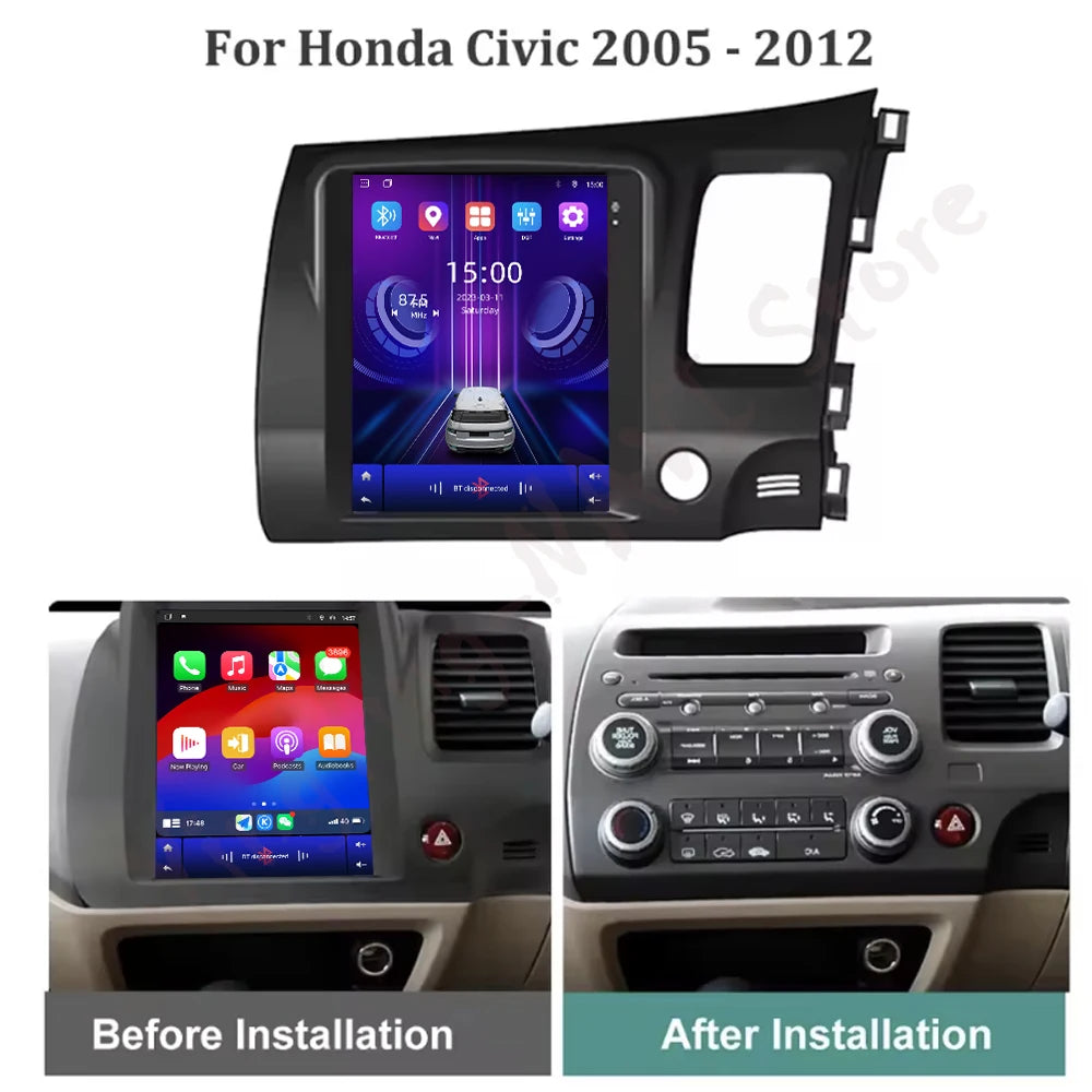 Car Radio For Honda Civic 2005-2012 RHD Android 16 Multimedia Player CarPlay DSP IPS RDS S