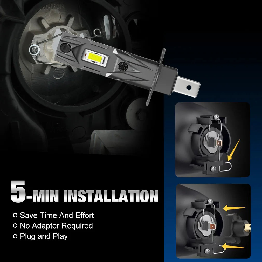 TOAUTO H1 LED Lights Bulbs 70W 30000LM Car H1 LED Headlights Canbus Auto Diode Fog Lamps 1