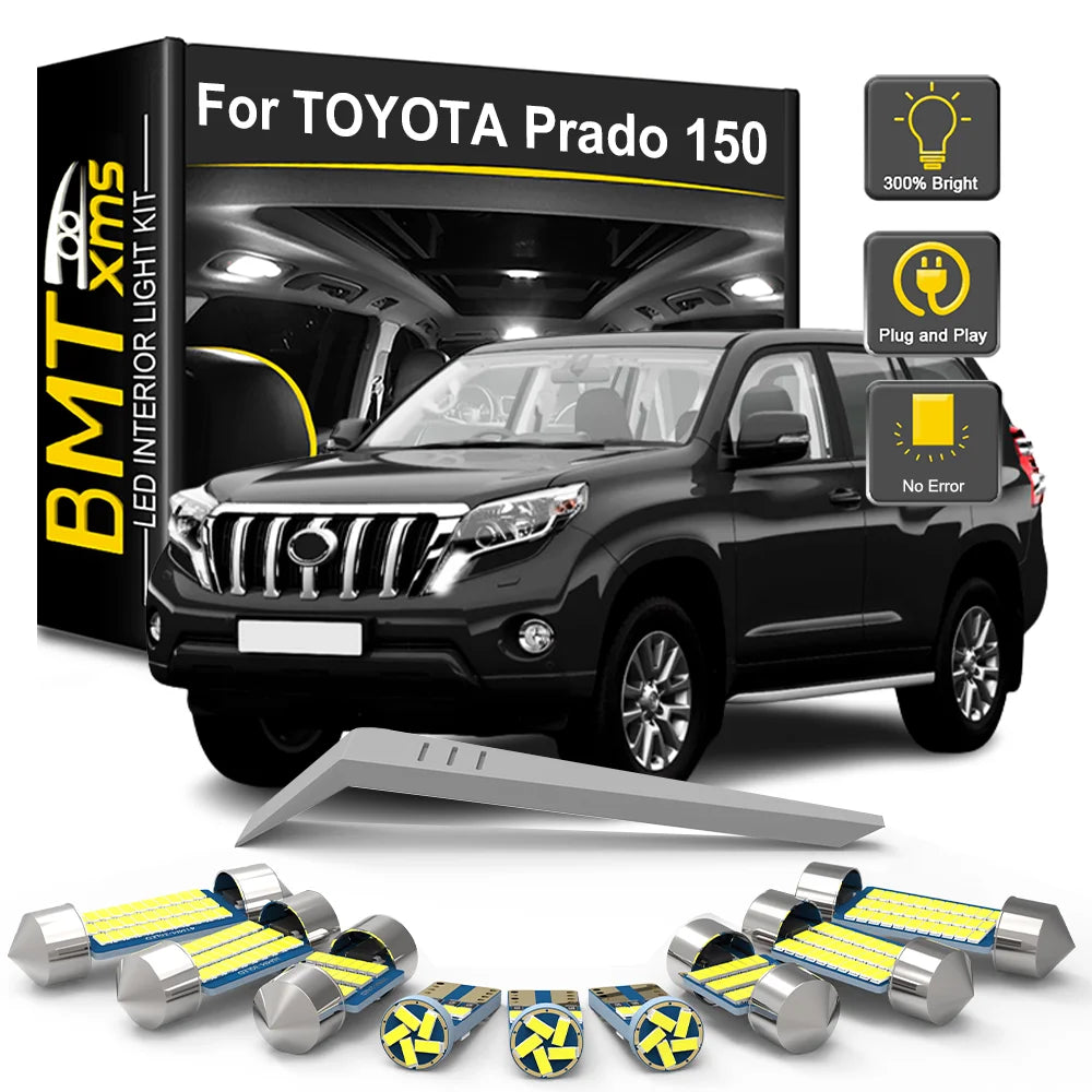 16-Piece LED Interior Light Kit for Toyota Prado 150 LC150 2010-2022 - Canbus Dome Map Door Trunk Bulbs | AUTOKITSHOP