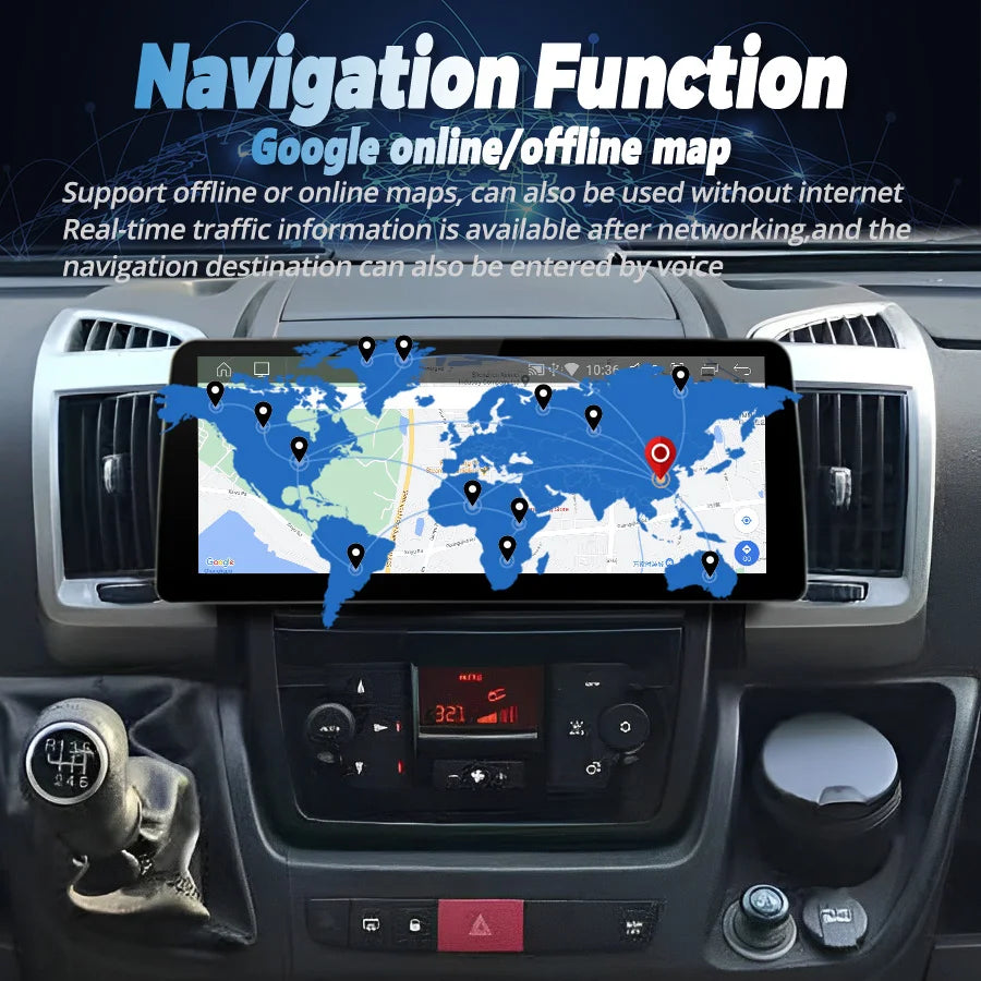 12.3inch 1920*720 Screen Radio Car Video Player Stereo For FIAT Ducato 2006-2017 Android 1
