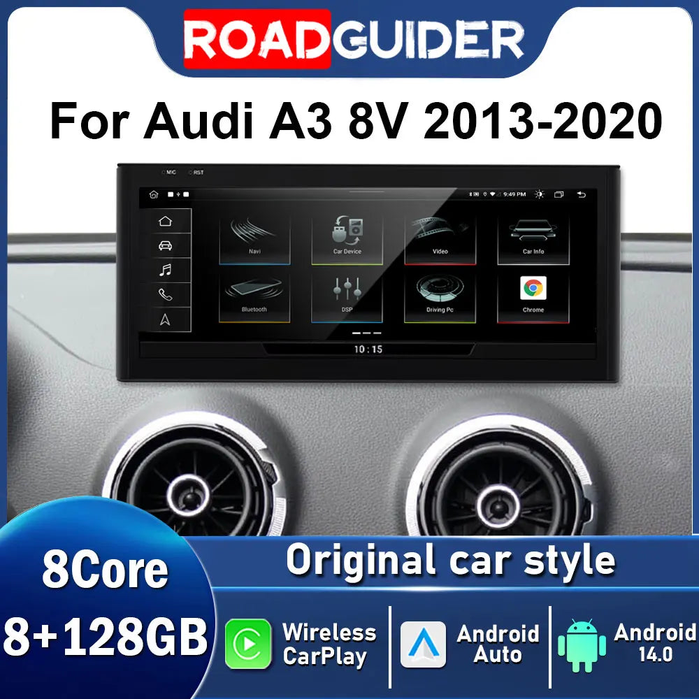 10.25INCH Touch Screen For Audi A3 8V S3 RS3 2013-2020 Android 14 Car Radio Multimedia Pla