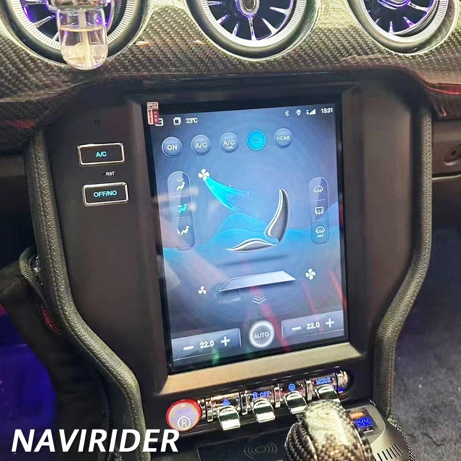 For Ford Mustang 2013-2020 Car Radio Android 15 Touch Screen GPS Navigation Stereo Multime