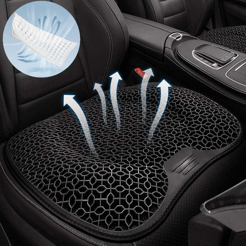 Car Gel Cushion Honeycomb Design Summer Car Gel Seat Cushion Breathable Thread Seat Pad Elastic  - Automotive LED Light