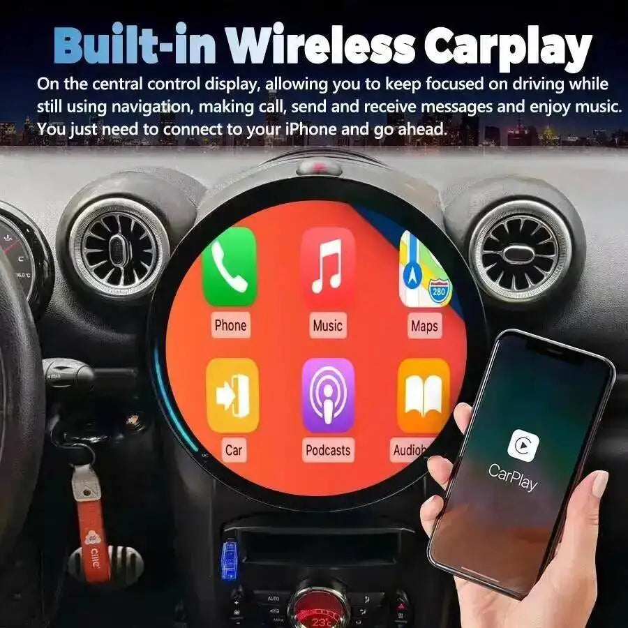 11.8inch Car Radio Multimedia 4G WIFI HU Carplay Android 15 Screen For BMW MINI R56 R60 20