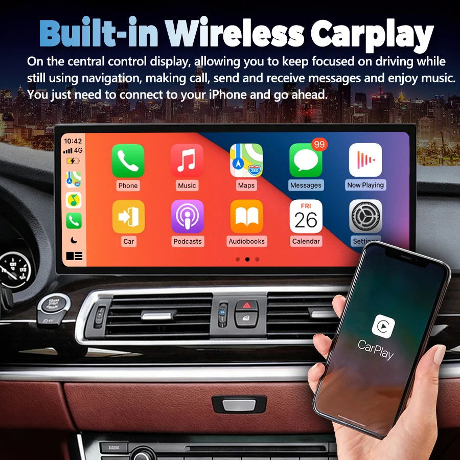 15.8Inch Stereo CarPlay Android Auto Radio For BMW 5 Series F07 GT 2010-2012 Car Multimedi